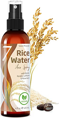 Rosemary and Fermented Rice Water Spray for Hair Growth - Infused with Biotin, Caffeine, Keratin - Vegan Non-Greasy Fermented Rice Water - Naturally Thicker, Longer, Softer Hair for Men & Women - 4 oz