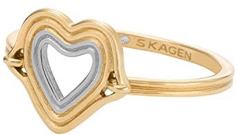 Skagen Women's Kariana Two-Tone Stainless Steel Center Focal Ring, Size 5.5 (Model: SKJ1680998)