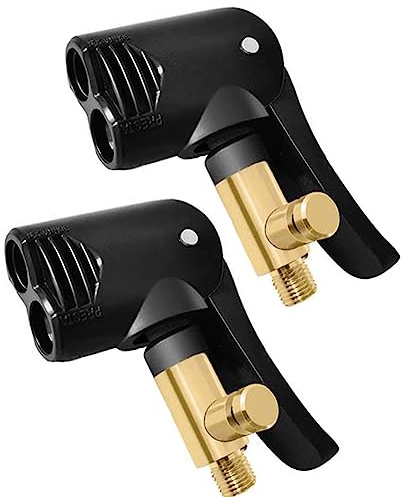Woetwoat Autoventil Adapter Hebelstecker,Reifenventil (2 pcs, Deflatable) | Luftpumpen Clip, Gewindedüsen, Air Chuck Autoventil Hebelstecker Reifenventil, Reifenluftfutter