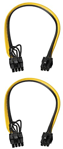 PATIKIL PCIe Cable 6 Pin Male to 8 Pin (6+2) Male GPU Power Supply Cable PCI Express Power Adapter Cable 320mm/12.6 for Graphics Card, Pack of 2