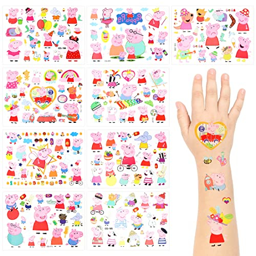 Tattoo Sticker, 9 Blätter Aufkleber Set Kinder, Kinder Tattoo, Aufklebe Tattoos Set, Kids Stickers für Mädchen Jungen, Waterproof Stickers für Geburtstag, Themenparty