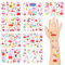 Tattoo Sticker, 9 Blätter Aufkleber Set Kinder, Kinder Tattoo, Aufklebe Tattoos Set, Kids Stickers für Mädchen Jungen, Waterproof Stickers für Geburtstag, Themenparty