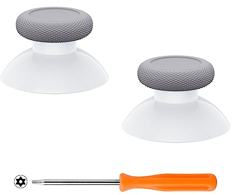 eXtremeRate 2 farbige Thumbsticks für Xbox Series X/S Controller,für Xbox One Standard/One X/S/Elite V1,Analog Stick Joystick Analogsticks Aufsätze Zubehör-Solid Weiß&Grau