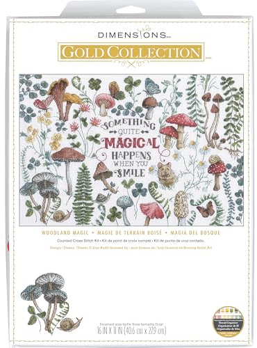 Dimensions Woodland Magic Kreuzstich-Set, Zählmuster, mehrfarbig, 5-teilig