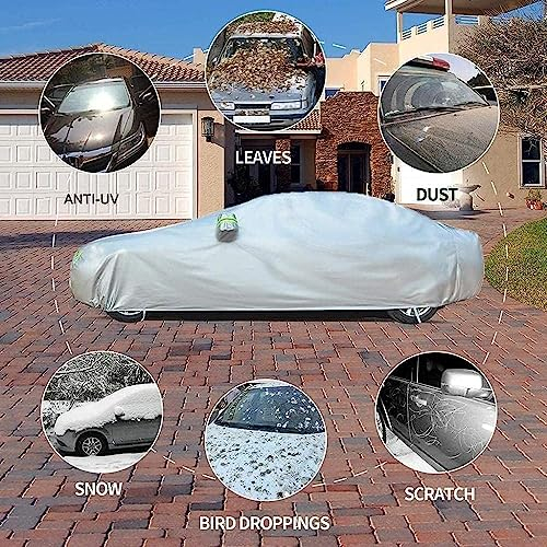 Autoabdeckung für BMW B3 (E46) Cabrio/Coupe 1999-2006, Vollgarage Abdeckung, Autoplanen Garagen, Wasserdicht/Atmungsaktiv/Sonnenschutz/Staubdicht/UV-Schutz,Silver