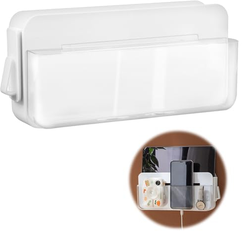 xiruiubao Organizador Mandos Distancia Pared Autoadhesiva - Multifuncional Caja de Almacenamiento Desmontable para Guardar Control Remoto, Carga de Teléfono Móvil para Oficina Dormitorio