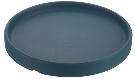 PATIKIL Soucoupe de Pot de Fleurs 6 Pouces, Plateau de Gouttes en Céramique Ronde pour Intérieur et Extérieur, Bleu Foncé