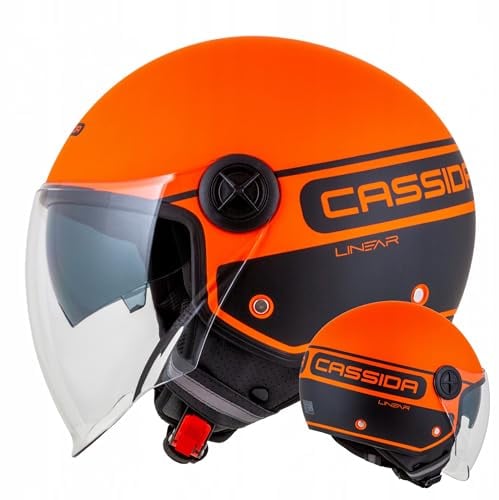 Cassida Helmets JetHelm Cassida Handy Plus Linaer orange matt/schwarz XS-XXL (53-61cm) (XS)