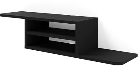 Homlando DEDAL Meuble TV mural, 90 cm, meuble TV, meuble de salon, étagère suspendue, noir