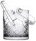 Queensway Home & Dining Small Glass Ice Cubes Bucket with Carry Handle & Tongs Drinks Party