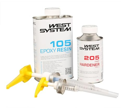 Epoxidharz Set | A-Pack 105-205A/206A + Minipumpenset 301-5A (Mix 5:1) | Reparatur Boot, Auto, Fahrzeugbau | Benetztung und Verklebung von Holz, GFK, etc. (105-205A (schnell))