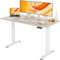 Claiks Schreibtisch Höhenverstellbar 140x60 cm, Elektrisch Höhenverstellbarer Schreibtisch mit Kabelmanagement, Computertisch Sitz/steh mit Memory Funktion und Kollisionschutz, Beige