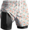 Viisendy Pro Herren 2-in-1 Laufshorts Workout Bodybuilding Trainingsshorts 3 Zoll Outdoor Marathon Joggingshorts Rot XL