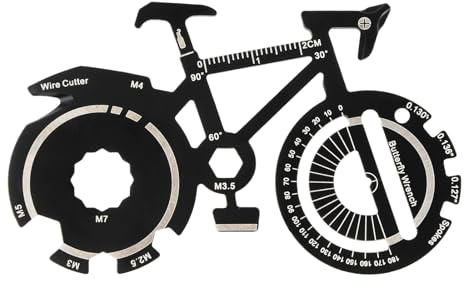 Litinliv Fahrrad Flaschenöffner, Schlüsselbund Flaschenöffner, Multifunktions Bieröffner, Tragbares Outdoor Werkzeug für Radfahrer, Fahrrad Deko, Schraubendreher, Schraubenschlüssel(Schwarz)