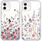 Yoedge 2 Pack Transparent Phone Case for iPhone 11 6.1, Soft TPU Silicone with Clear Flowers Aesthetics Pattern, Shockproof Bumper Protector Matte Cover for iPhone 11,Floral Girls