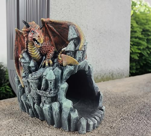 coolboy Dragon Dachrinnenumlenker, Regenrinnen-Verlängerung, Fallrohr, umweltfreundliche Harzstatue, Dachrinnenverlängerung, Spritzblock, perfekte Regenrinnen-Regenrinnen-Erweiterung für 7,6 x 10,2 cm