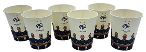 FFF 6 x verre gobelet jetable 25 cl Collection officielle Equipe de France de Football