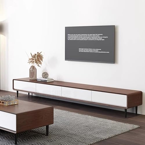 Mobile Porta TV Mobile TV 160/200/240cm Mobile TV a Pavimento in Legno con 2 cassetti e Porta Grande Panca Porta TV per Il Soggiorno e L'Ufficio(Brown,200 * 35 * 24cm)
