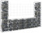 Juroupi Panier de Gabion en Forme de U avec 2 poteaux Fer 140x20x100 cm,Paniers À Gabions,Paniers À Gabions Arqués,Gabion,