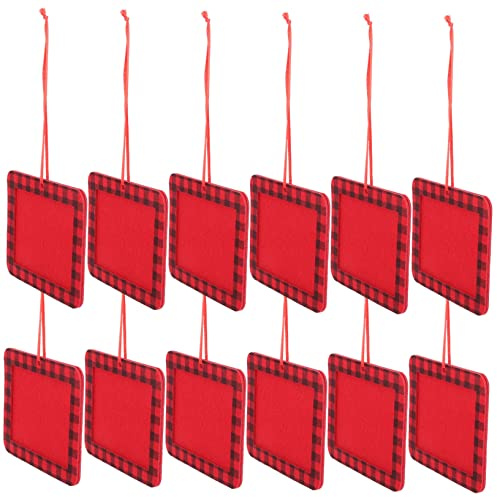 TOPBATHY 48 Piezas marco de fotos de navidad suministros para festivales colgante de árbol de navidad colgantes navideños manualidades navideñas decoración marco de fotos colgante sintió