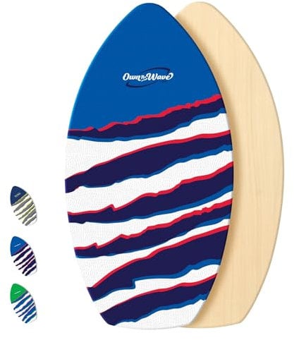 Own the Wave New Zealand 'Claw Strike' – Hochleistungs-Skimboard aus Holz – Performance Skimboard mit benutzerdefinierten Traktionspads für Kinder oder Erwachsene (Blau, 89,9 cm)