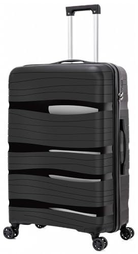 ARTREE Maletas de Viaje Grandes - Maleta de Polipropileno con 4 Ruedas Giratorias y Cierre de Combinación - Maleta Grandes Prácticas y Ligeras 75x50x32cm, 105L (Negro)