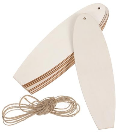 Ciieeo 20stücke Surfbrett-form Holzausschnitte Strand-dekor Hängende Ornamente Diy Handwerk Unfertige Holzausschnitte Surfbrett-dekoration Für Heimdekoration
