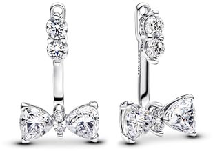 Pandora Timeless Funkelnde Schleife Tropfen-Ohrringe aus Sterling Silber mit Zirkonia, 293543C01