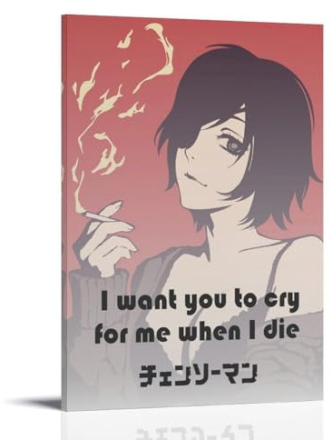 MNIJKDF Chainsaw Man Role Himeno Poster Decorative Painting Canvas Wall Art Living Room Poster Bedroom Painting 08 x 12 Inch (20 x 30 cm)