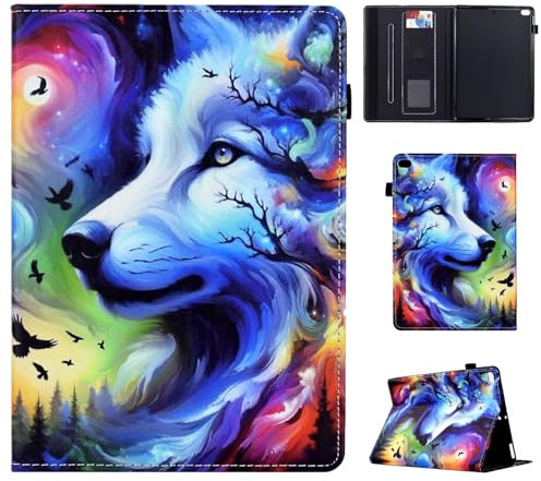 Vaitasy Coque pour iPad 9.7 Pouces (2018/2017) iPad Air 2/ iPad Air, à Angles de Vision Multiples Folio Étui avec Ultra-Mince Housse iPad 6/5 Génération - Lupo Stellare
