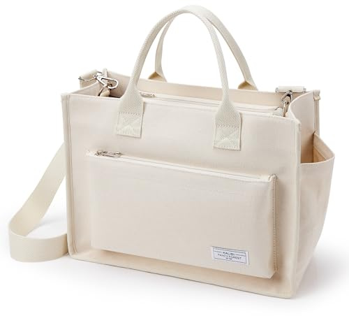KALIDI Shopper Tasche Damen Groß Arbeitstasche Handtasche Crossbody Bag | Canvas Damen Umhängetasche Tote Bag für Arbeit Büro Reisen Einkaufen Schule