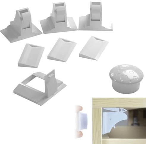 Babysicherheit Magnetisches Schrankschloss,Magnetische Kindersicherung,Schubladensicherung Unsichtbar,Kindersicherung Schubladen,Schrankschloss Baby,4 Schlösser Mit 1 Schlüssel,Kiuiom