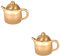 MAGICLULU 2 Piezas mini tetera teteras tetera con infusor tetera aislada tetera antigua Silbar office decoración escritorio Adorno de escritorio decoración casera de la tetera latón Golden