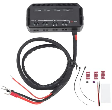 KFZ Sicherungskasten mit LED-Anzeige, 12V 4-Fach Sicherungsdose Universal, Sicherungshalter mit Relais für Auto, Motorrad, LKW, RV, Marine