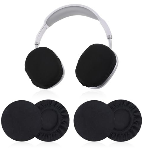 4Pcs Headphone Ear Covers, Reusable Headset Ear Cushions Washable Stretchable Earpad Cover Protectors for Gym Training Aviation Racing Gaming Over the Ears Headphones