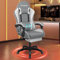 ELFORDSON Gaming Chair with 2-Point Massage Lumbar Cushion, High Back PC Computer Game Chair, 150° Reclining Office Chair with Headrest & Footrest, 360° Swivel, Fabric, Light Grey - Home, Esports