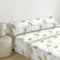 MERCURY TEXTIL – Juego Sábanas de Cama Estampadas 3 Piezas (50% algodón/50% poliéster) Incluye Funda de Almohada + Encimera + Bajera Ajustable. (Hojas Verde, Cama de 150 cm)