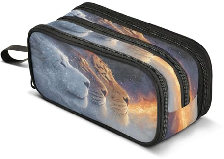 Federmäppchen, Stiftehalter, Reißverschluss, Make-up-Pinsel, Kosmetiktasche, Schule, Büro, Arbeit, Reisen, Wolf, Tiger, Löwe