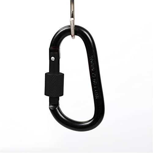 KFGISD, Aluminum Carabiner D Shape Hanging Buckle With Lock Backpack Buckle Key Ring Snap Claw Outdoor Travel Camping Hiking Accessories,Mountaineering Buckles(Hd911black)