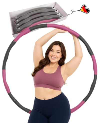 Hula Hoop Reifen für Erwachsene,1kg, 90cm Durchmesser, 5-6 Teile, zum abnehmenfür intensives Training, Anfänger und Profis Hulla Hup