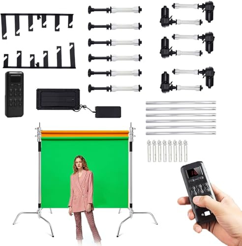 Motorized Photography Backdrop Roller Support System with Remote Control, 44lbs Load Capacity, for Studio Setup