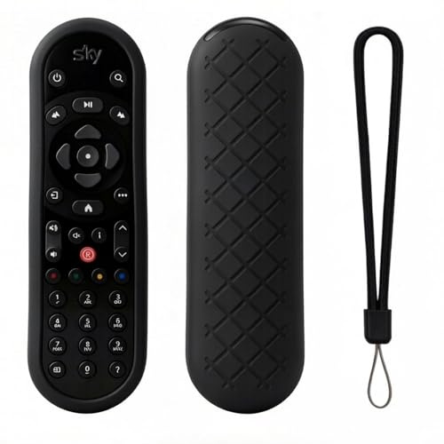 Cover per telecomando vocale originale Sky Q EC201 EC202 SKY135, telecomando in vetro, Sky Q Touch e non-touch, custodia protettiva con cordino anti-smarrimento, colore nero