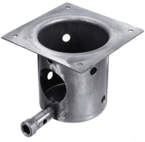 Replacement Fire Pot For Traeger Pellet Grills 127x127mm Stamped Iron Burning Box With Oil Coated Anti Rust Treatment For Outdoor Bbq Cooking System Silver Color(A)
