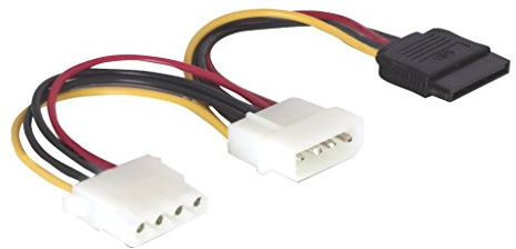 DeLock 60103 Kabel Power SATA HDD > 2x 4pin Stecker/Buchse Netzkabel intern 1 x 15pol / SATA auf 1 x 4 pol Stecker 1 x 4 pol Buchse 16.5 cm