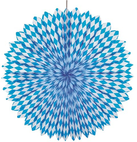 PAPSTAR 1 Karton = 10xDekofächer Ø 75 cm Bayrisch Blau schwer entflammbar 18757