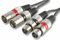 Pulse PLS00203 Twin 3 Pin XLR Male to XLR Female Lead, 0.5m, Black
