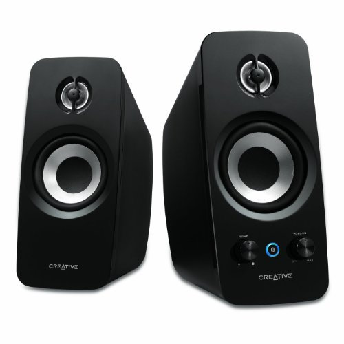 Creative T15W Wireless (2.0) Bluetooth Speakers with BasXPort Technology and Aux-in - Black
