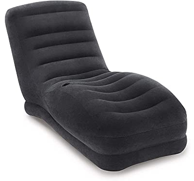 Intex 68595NP - Poltrona Mega Lounge, Vinile, Grigio Scuro, 86x170x94 cm