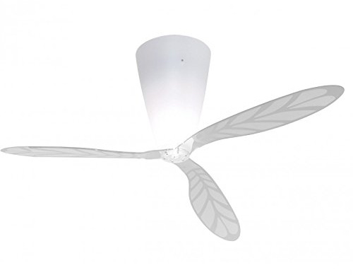 LUCEPLAN - BLOW LAMPADA VENTILATORE con dimmer, pale trasparenti SERIGRAFATE, incluso telecomando