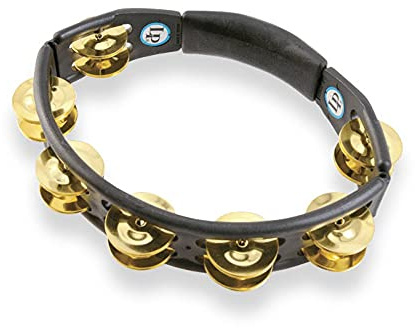 LP Latin Percussion Tambourin Cyclop Handmodell schwarz Messingschellen zweireihig LP170